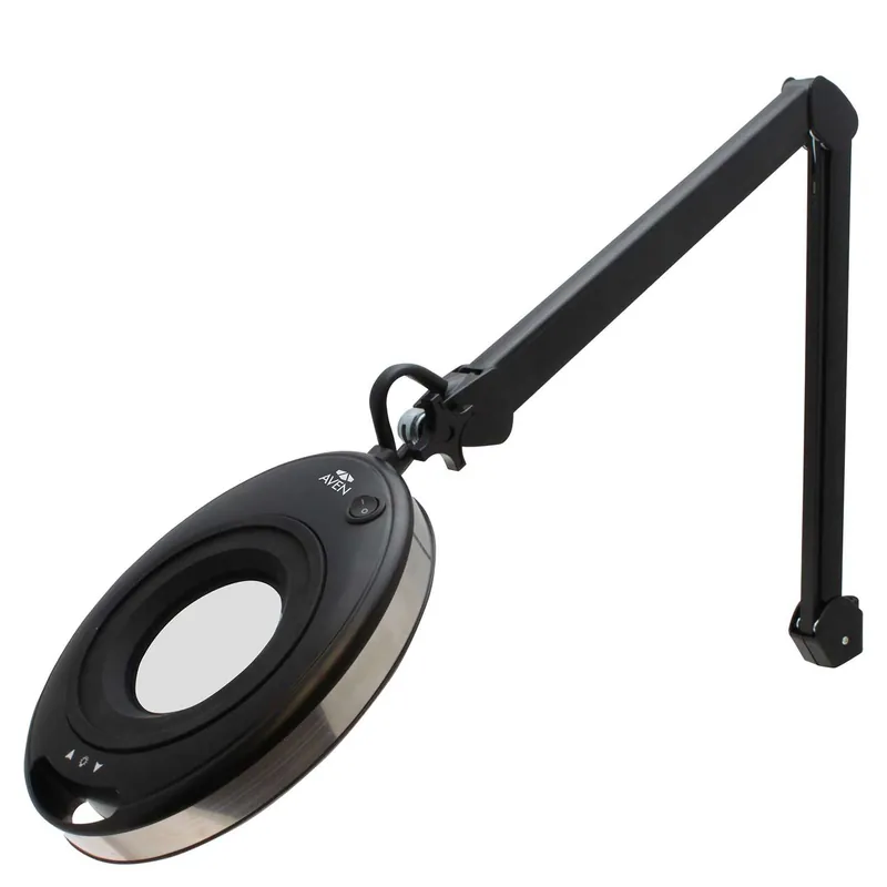 Aven In-X LED Magnifying Lamp with 5 & 8 Diopter Lenses & Heavy-Duty Clamp, Black