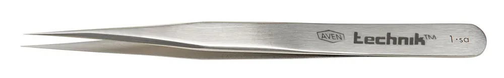 Aven Tools 18043USA Technik 1-SA High Precision General Purpose Tweezer with Straight, Strong, Fine, Pointed Tips, 4.75" OAL