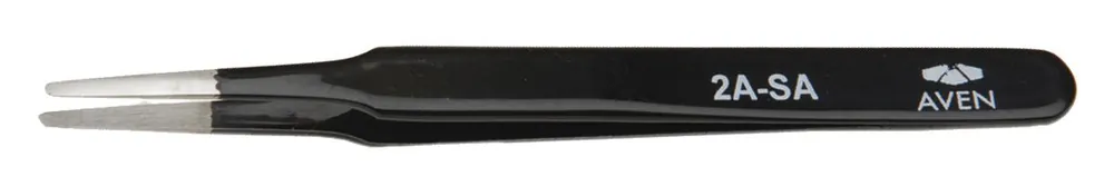Aven Tools 18049EZ E-Z Pik 2A-SA Industrial Stainless Steel Tweezer with Tapered, Flat, Pointed Tips, 4.5" OAL