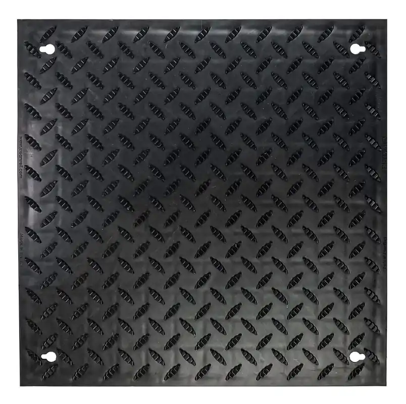 Wearwell F03.18x18BK-CS4 Foundation Diamond-Plate Tiles, 18" x 18" (Case of 4)