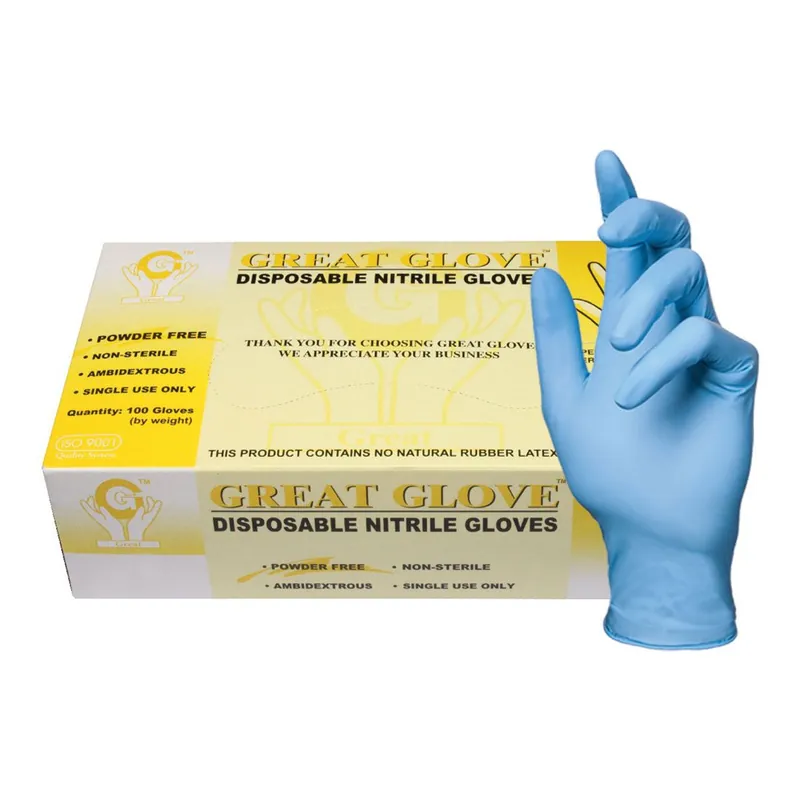 Great Glove Powder-Free Disposable 3.5 Mil Nitrile Gloves, Blue, 9" (Case of 1,000)