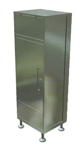 Palbam GC0608 Electropolished Stainless Steel Soiled Garment Cabinet, 21" x 26" x 77"
