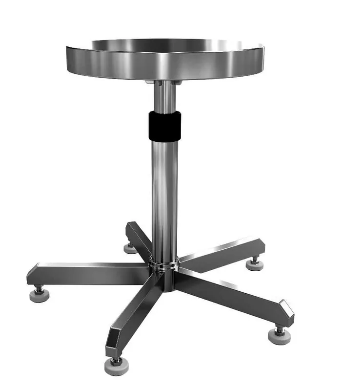 Palbam Class SST-ADJ-STOOL-CA Adjustable Height Cleanroom Stool, Stainless Steel