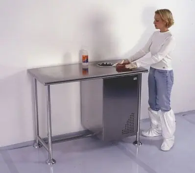 Palbam Class WDT-0960 24" x 36" Stainless Steel Wipe Down Table with Built-In Disposal Cabinet