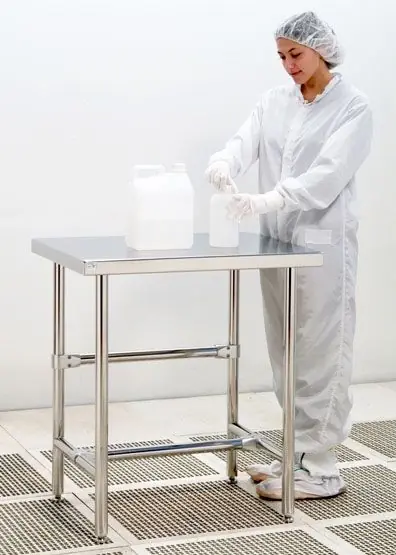 Palbam Class WX1208 30" x 48" Stainless Steel Cleanroom Table with Solid Top
