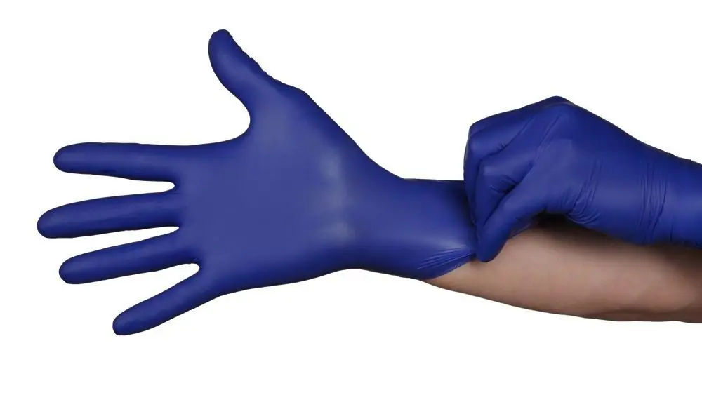 Hourglass HandPRO® RoyalTouch300™ Powder-Free Nitrile Exam Gloves with Textured Fingertips, Royal Blue, 9.5"