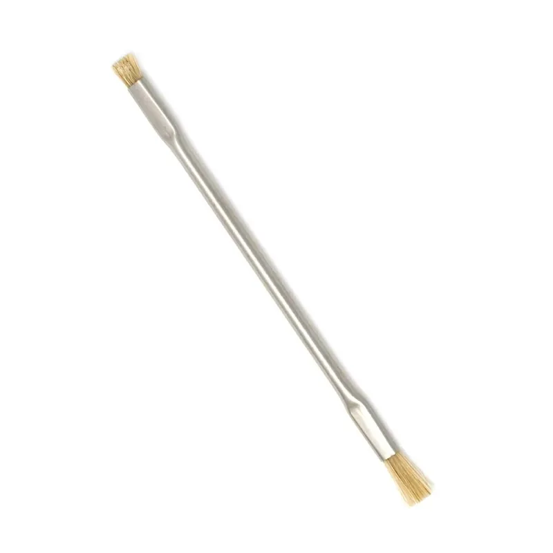 Gordon Brush 1005HH Anti-Static Double-Ended Applicator Brush with 1/4" Horse Hair Bristles, 1/4" Tapered x 1/2" Flat Trim & 3/16" dia. Stainless Steel Handle, 4-1/2" OAL