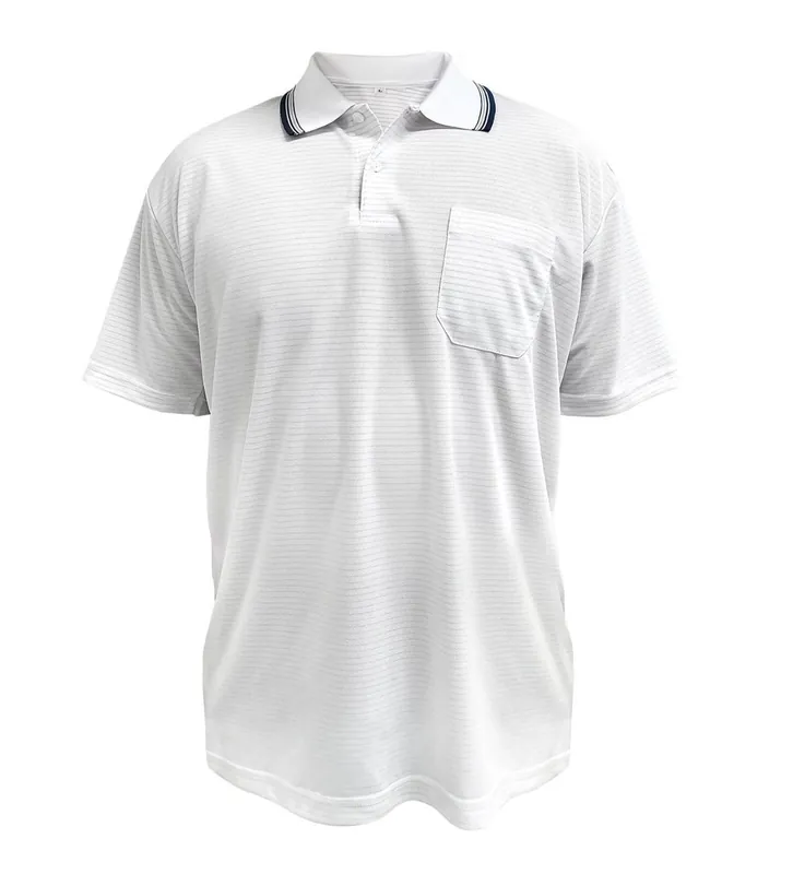 Uniform Technology BP801SC-WH Short Sleeve ESD Polo Shirt with Collar, White