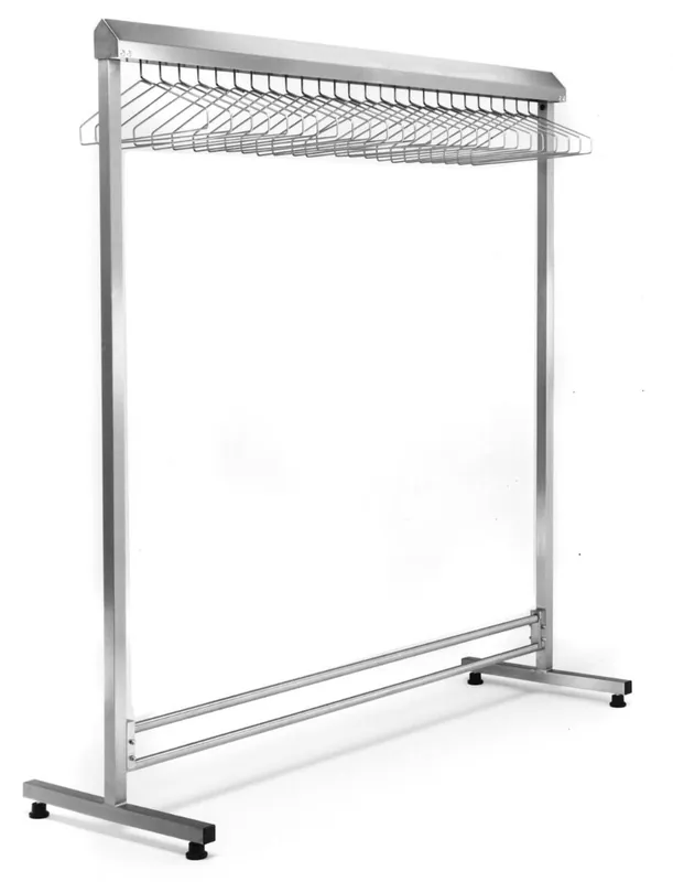 Eagle Brushed Stainless Steel Cleanroom Gowning Rack with Hanger Slots