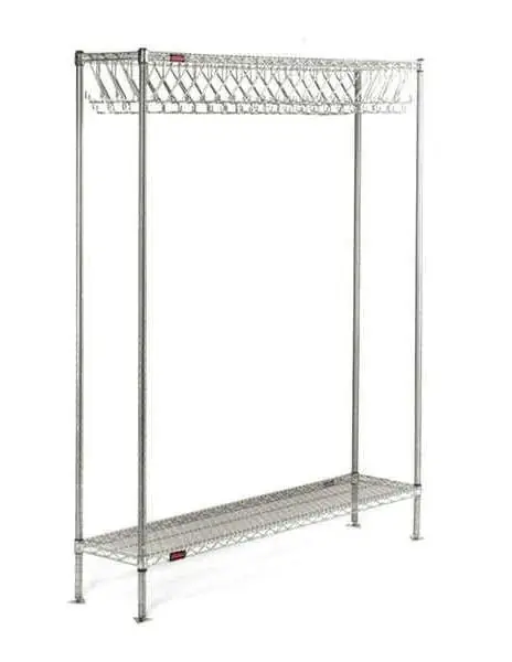 Eagle Chrome Wire Cleanroom Gowning Rack with Hooks