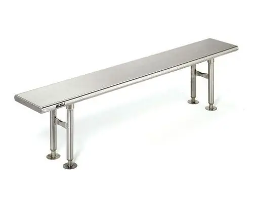 Eagle Floor-Mounted Stainless Steel Gowning Bench with Solid Top