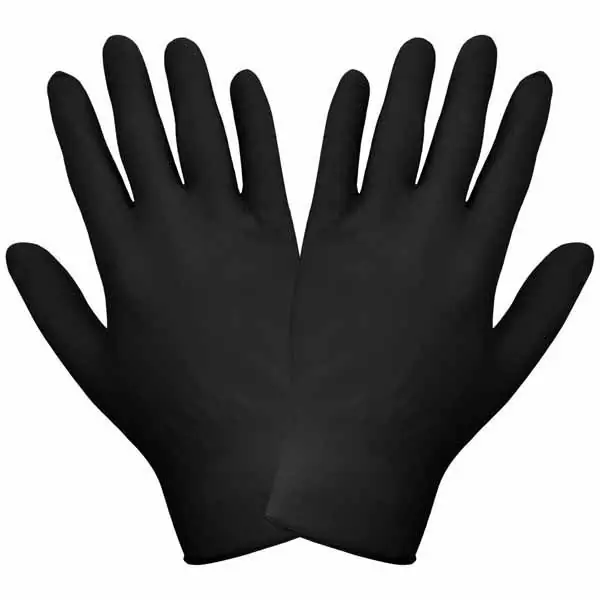 Global Glove 705BPF Powder-Free Disposable 5 Mil Nitrile Industrial-Grade Gloves, Black