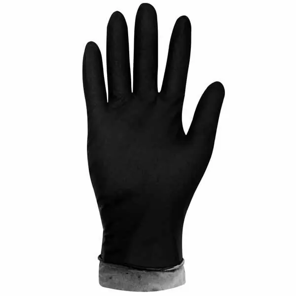 Global Glove 800F Flock Lined Disposable 8 Mil Nitrile Gloves, Black