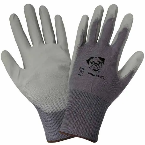Global Glove PUG-13 Polyurethane Palm Coated 13-Gauge Nylon Gloves, Gray