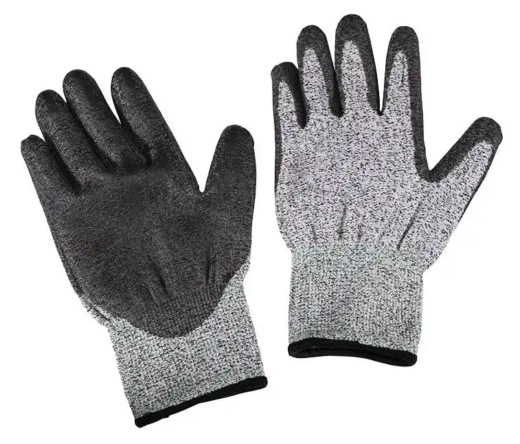 Desco Polyurethane Palm Coated UHMWPE Cut-Resistant Gloves, Black (Pair)
