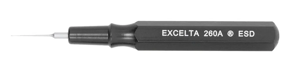 Excelta 260A-ESD ★★★ Mini-Spatula with Black Metal Handle & 0.01" Tip, 2.5" OAL
