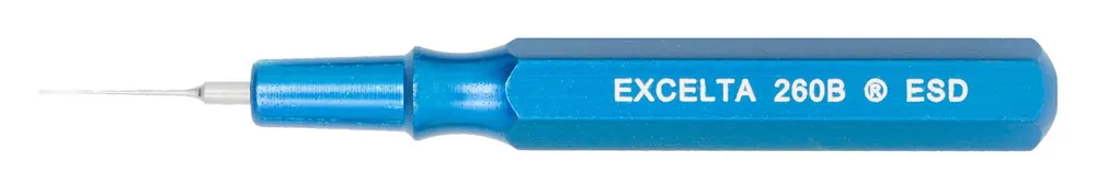 Excelta 260B-ESD ★★★ Mini-Spatula with Blue Metal Handle & 0.015" Tip, 2.5" OAL
