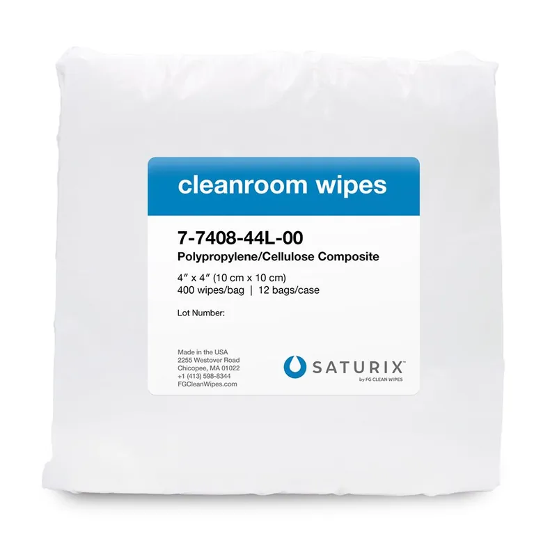 FG Clean Wipes 7-7408-89L-00 Polypropylene/Cellulose Composite Cleanroom Wipes, 8" x 9" (Bag of 100)