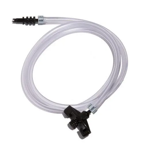 Jensen Global JG3A-X X-Series Standard Black Barbed Syringe Adapters with OD Tubing, 3cc, 3‘ Hose