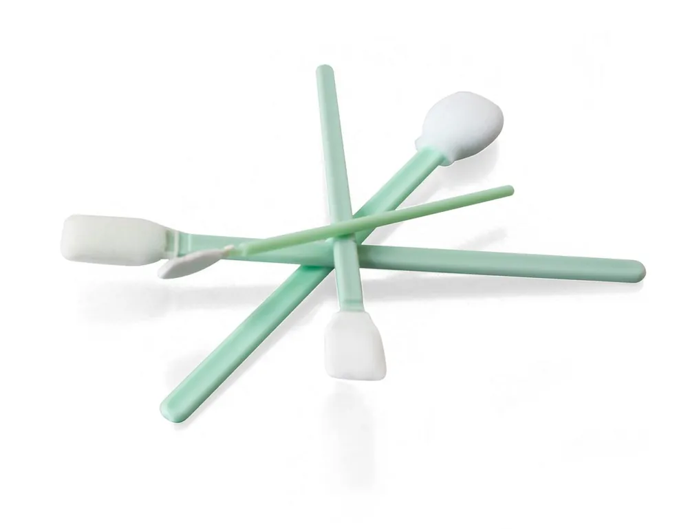 FG Clean Wipes 6-S160 Polyurethane Foam Swabs with Polypropylene Handle, 4" OAL (Case of 500)