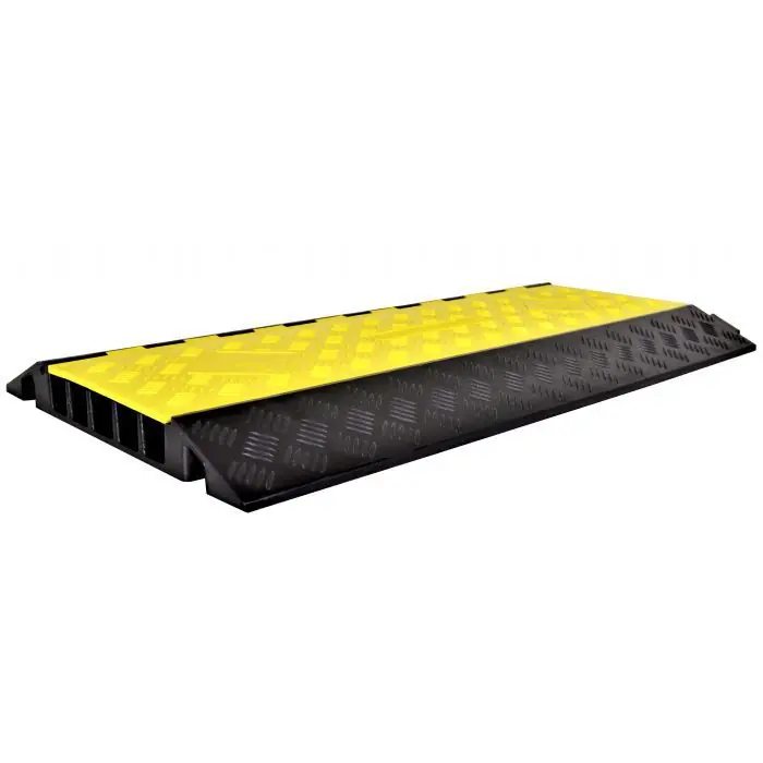 Wearwell PWR.5CHAN.HD.BYL Heavy-Duty 5-Channel Cable Protector, Straight