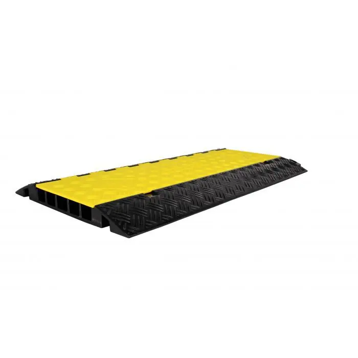 Wearwell PWR.5CHAN.MD.BYL Medium-Duty 5-Channel Cable Protector, Straight