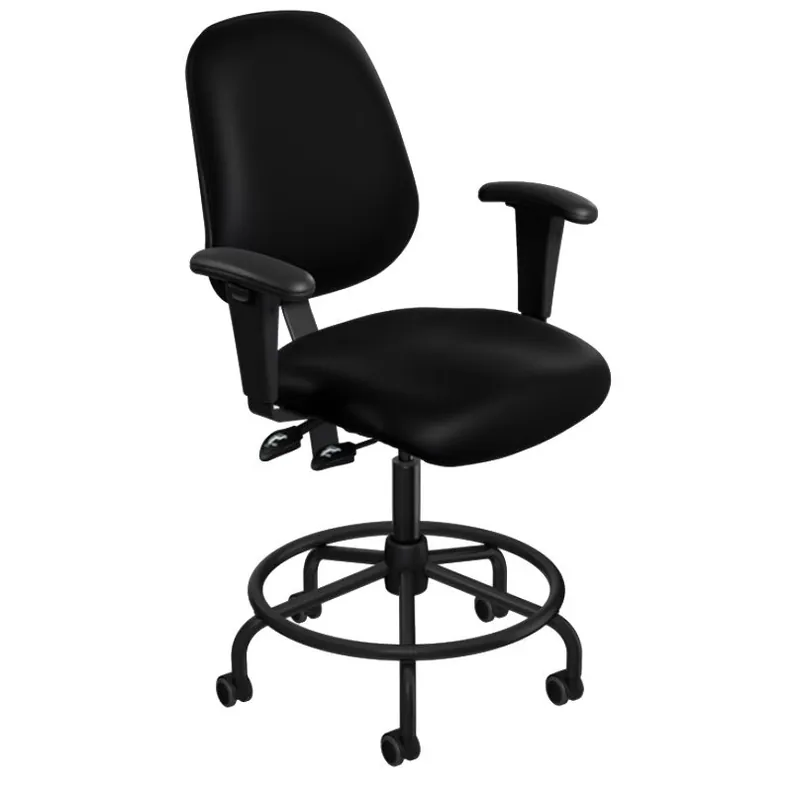 BioFit Amherst (AM) Cleanroom ESD Chair with Tubular Steel Base & Attached Footring