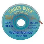 Chemtronics 80-4-10 4 Soder-Wick® Rosin Flux ESD-Safe Desoldering Wick, Blue, 0.110" dia. x 10‘ Spool
