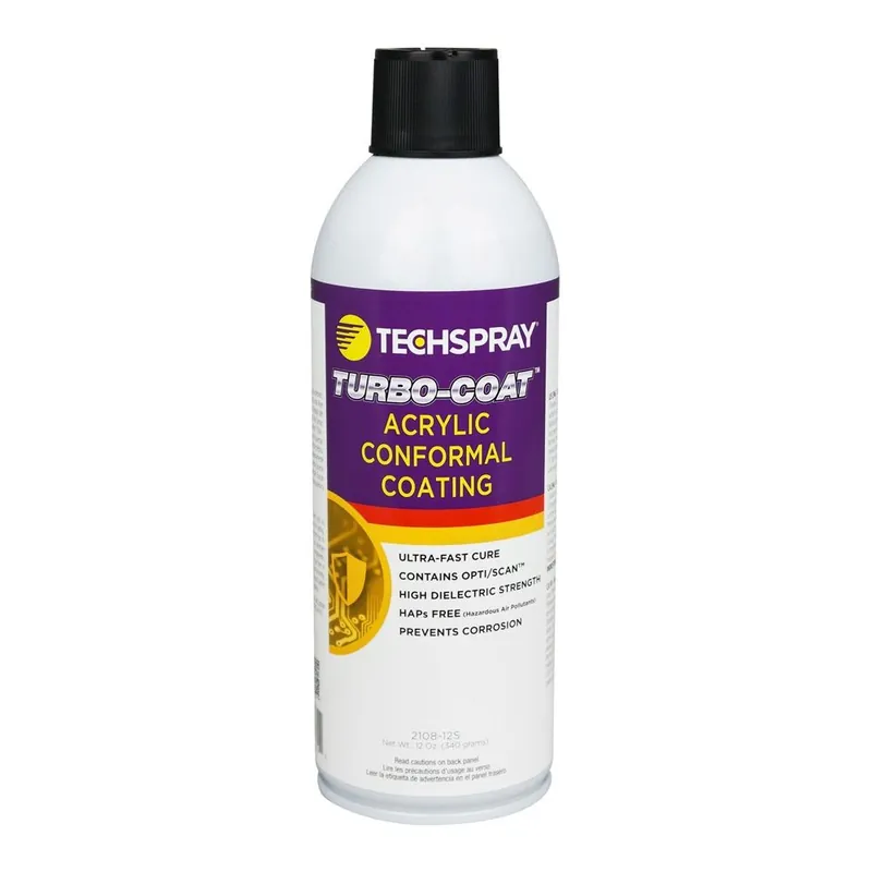 TechSpray 2108-12S Turbo-Coat Acrylic Conformal Coating, 12 oz. Cans (Case of 12)