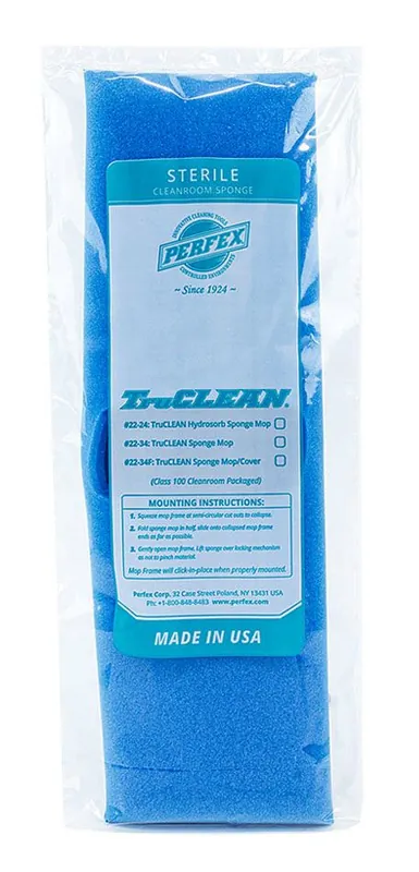 Perfex 22-34ST TruCLEAN® Gamma Sterile Polyurethane Sponge Mop Head, 5" x 16" (Case of 25)