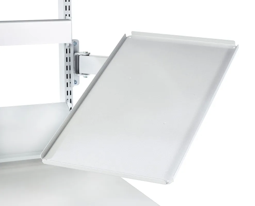 Treston 13" x 22" ESD-Safe Adjustable Auxiliary Shelf with Double Articulating Arm