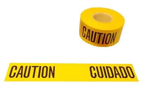 MicroNova BT200-3YE "CAUTION / CUIDADO" Barrier Non-Adhesion Cleanroom Marking Tape, Yellow, 3" x 1,000‘ Rolls (Case of 12)