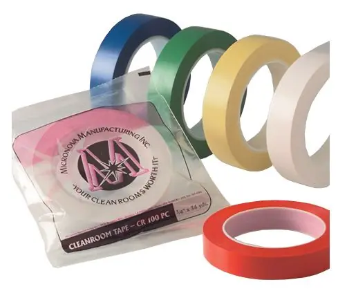 Micronova CR100PC™ Rubber Medium-Adhesion Vinyl Cleanroom Tape, 2" x 108‘ Rolls (Case of 24)