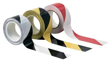 Micronova Striped Safety Rubber Adhesion Vinyl Cleanroom Tape, 2" x 54‘ Rolls (Case of 24)