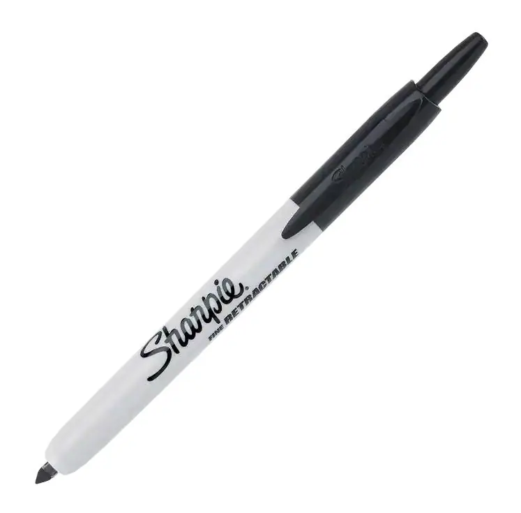 Micronova PEN-25IR Irradiated Sharpie® Fine Point Retractable Markers, Black (Case of 12)