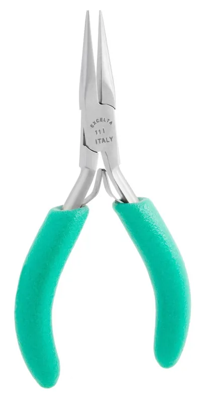 Excelta 11I ★★★ ESD-Safe Medium Chain Nose Stainless Steel Pliers with Smooth Jaw & Cushioned Grips, 4.8" OAL