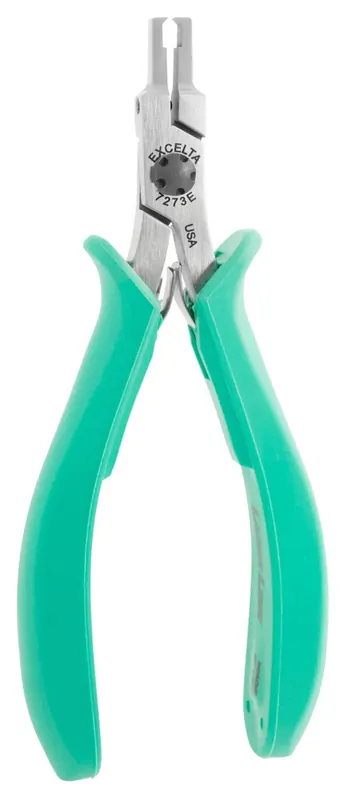 Excelta 7273E ★★★★★ Lazer Line® ESD-Safe 90° Tapered Transverse End Lazer Flush Carbon Steel Cutter with Molded Grip Handles, 4.75" OAL