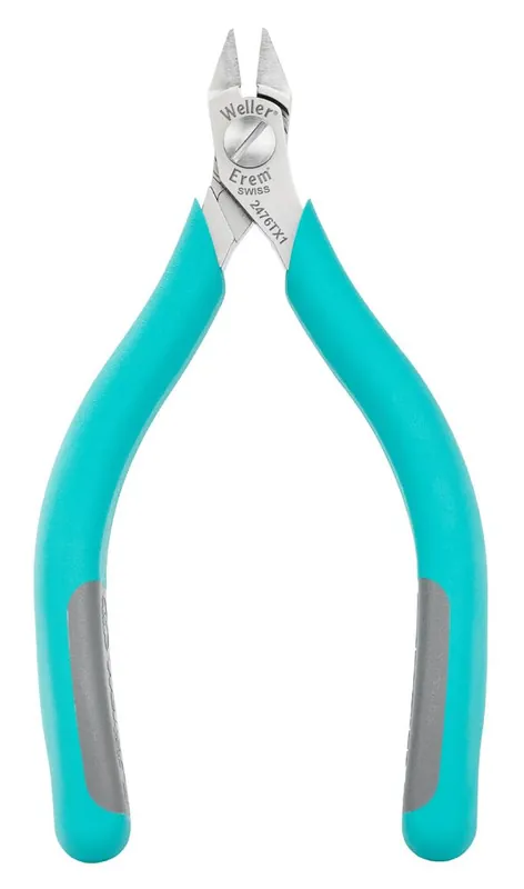 Erem 2476TX1 MagicSense Swiss-Made Medical-Grade ESD-Safe Tapered Head Flush Side Cutter with Tungsten Carbide Inserts & Ergonomic Handles for 20 AWG, 5.039" OAL