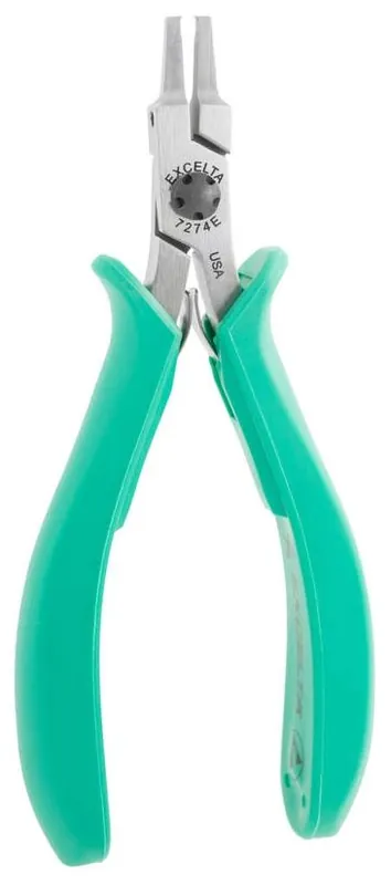 Excelta 7274E ★★★★★ Lazer Line® ESD-Safe 90° Tapered Transverse End Lazer-Flush Carbon Steel Cutter with Molded Grip Handles, 4.75" OAL