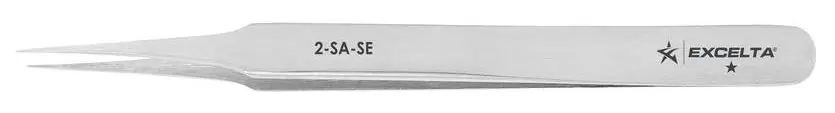 Excelta 2-SA-SE ★ Economy Stainless Steel Tweezer with Straight, Tapered, Fine Precision Pointed Tips, 4.75" OAL
