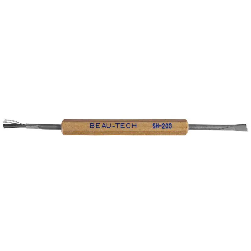 Beau Tech SH-20G Double-Ended Mini Stainless Steel Brush & Beveled Scraper