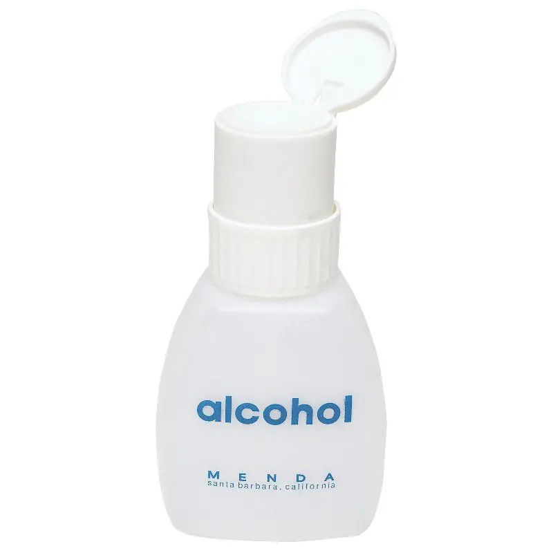 Menda 35216 Euro-Style HDPE Bottle with "Alcohol" Print & White Twist-Lock Pump, 8 oz.