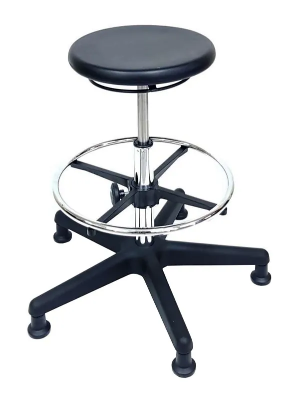 Industrial Seating PRU100 Cleanroom Stool with Black Nylon Base, Polyurethane