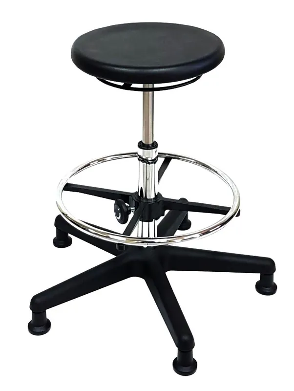 Industrial Seating ARU100 Cleanroom Stool with Polished Aluminum Base, Polyurethane