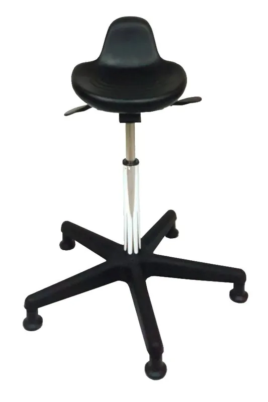 Industrial Seating ASU100 Cleanroom Sit/Stand Stool with Polished Aluminum Base, Polyurethane