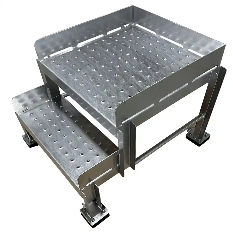 CleanPro® SSL-1071 Stainless Steel Cleanroom Step Ladder with 2 Steps & Rubber Pads, 32" x 24" x 18"