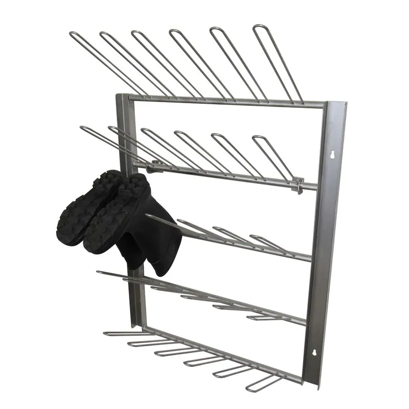 CleanPro® SSL-1074 Wall-Mounted Stainless Steel Cleanroom Boot Rack, 14.25" x 33.25" x 41"