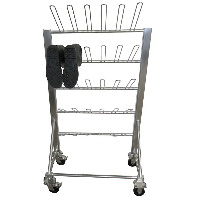 CleanPro® SSL-1025 Mobile Stainless Steel Cleanroom Boot Rack, 16" x 35" x 57.75"