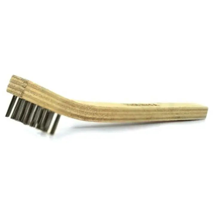 Gordon Brush 30SS Anti-Static Scratch Brush with Heavy-Duty Triple Row Stainless Steel 0.006" dia. Bristles, 7/16" Trim & Plywood Toothbrush Handle, 7-3/4" OAL