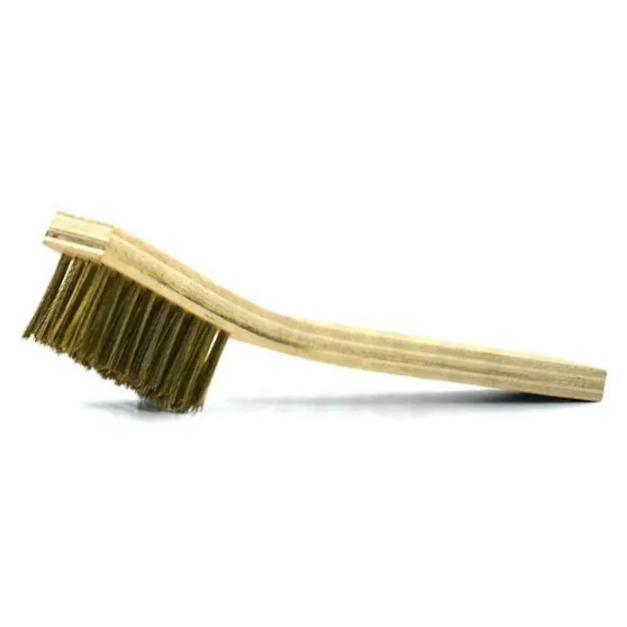 Gordon Brush 36B Anti-Static Scratch Brush with Large Quadruple Row 2-1/8" Brass 0.008" dia. Bristles, 3/4" Trim & Plywood Toothbrush Handle, 8-1/4" OAL